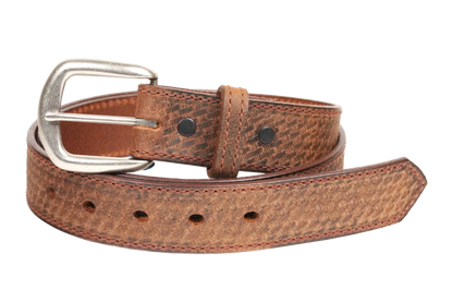 Roosevelt - 1.375" Patterned Basketweave Dress Belt