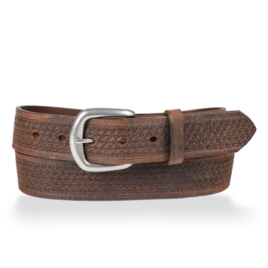 Roosevelt - 1.375" Patterned Basketweave Dress Belt