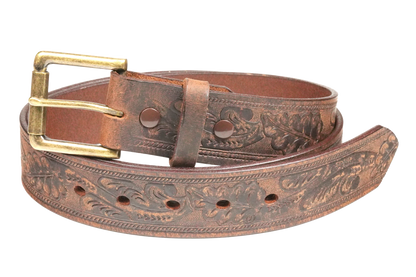 Sheridan - 1.5" Patterned Oak Leaf Casual Belt