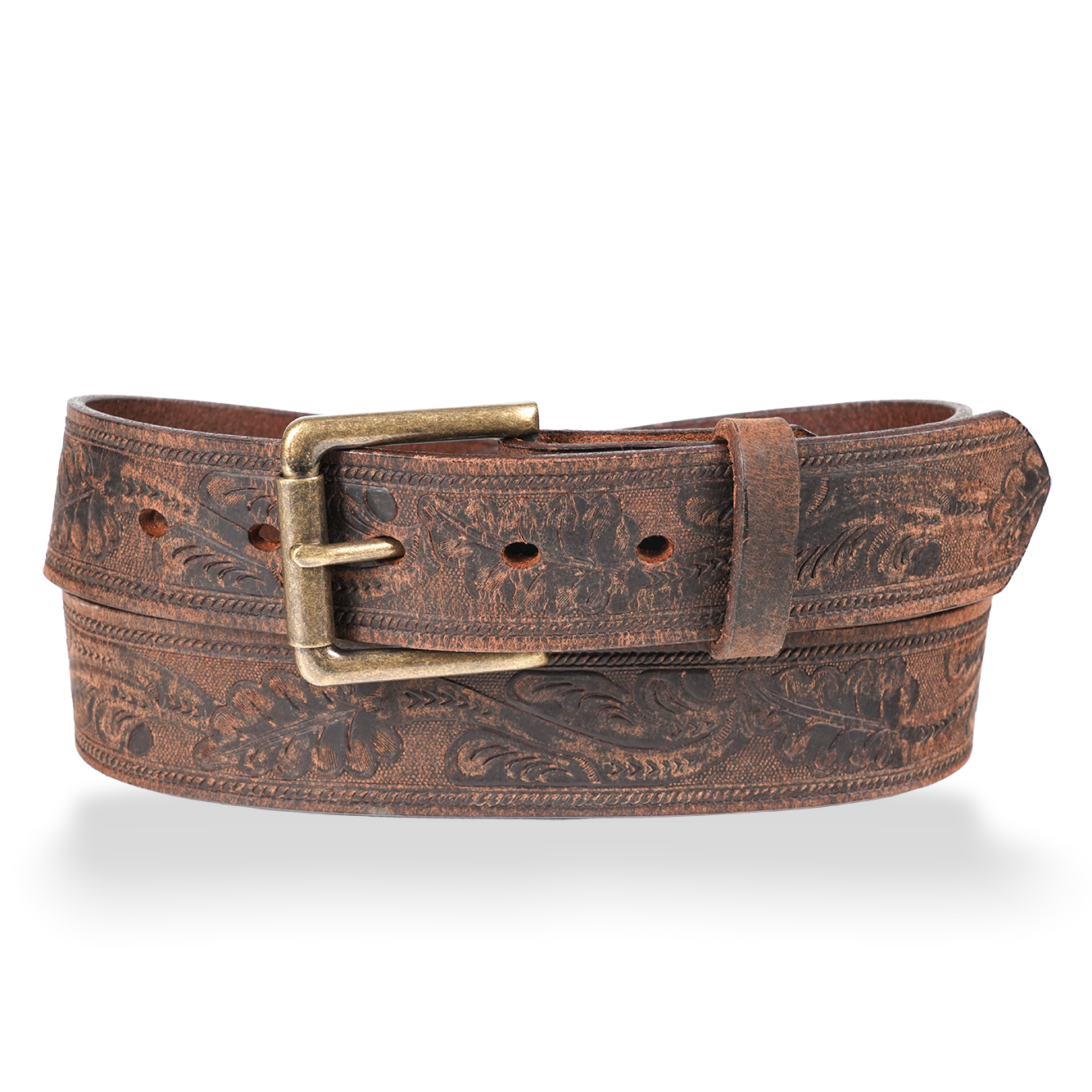 Sheridan - 1.5" Patterned Oak Leaf Casual Belt